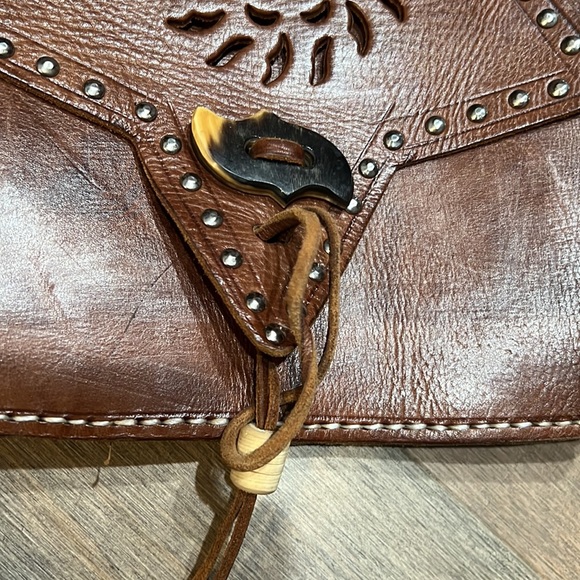 Brown leather crossbody bag - Picture 3 of 7
